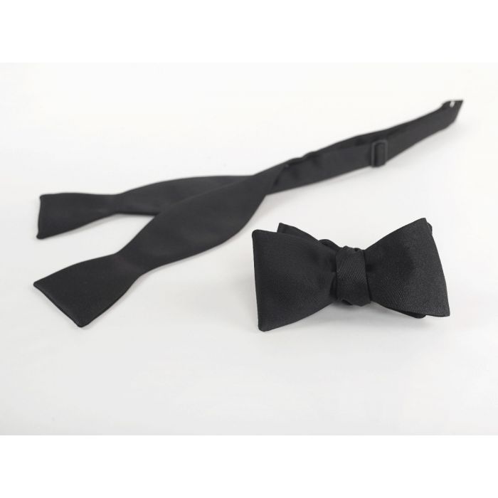 Black Satin Self-Tie Bow Tie