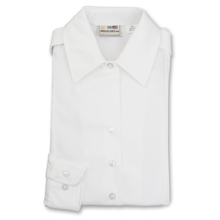 Female Army ASU White Long Sleeve Shirt (Untucked)