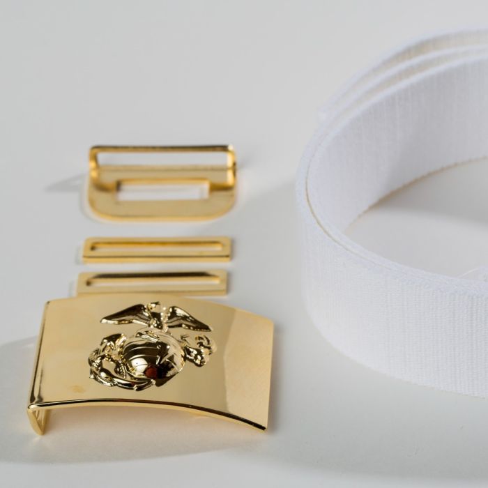 Marlow White USMC Enlisted Dress White Belt & Waistplate