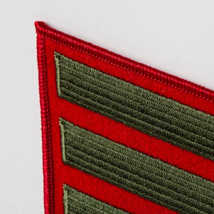 USMC Male Green on Red Service Stripes | Marlow White USMC Male Green on Red Service Stripes | Marlow White