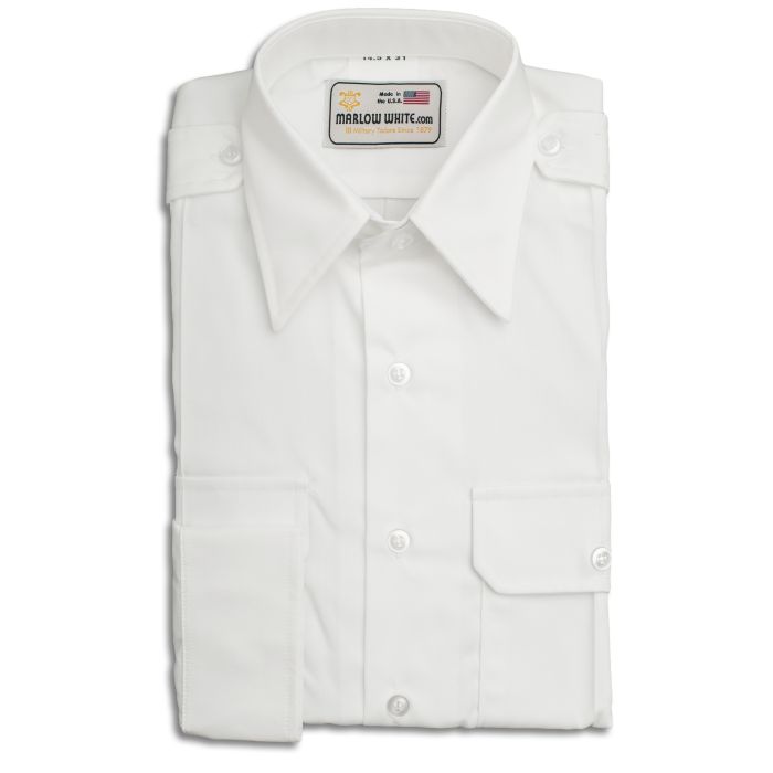 army dress blues white shirt Male ASU Long Sleeve by Marlow White, Size Unknown Size:Custom Size ( Special instructions for seller )