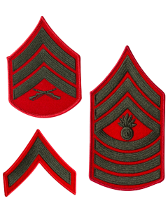USMC male Green on Red Chevrons