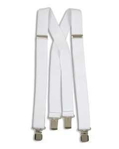 White Clip-on Suspenders