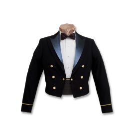 Marlow White Male Enlisted Blue Mess Jacket, Black, Size 8 MP