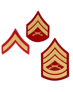 USMC male Gold on Red Chevrons
