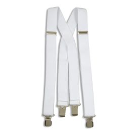 White Clip-on Suspenders | Marlow White