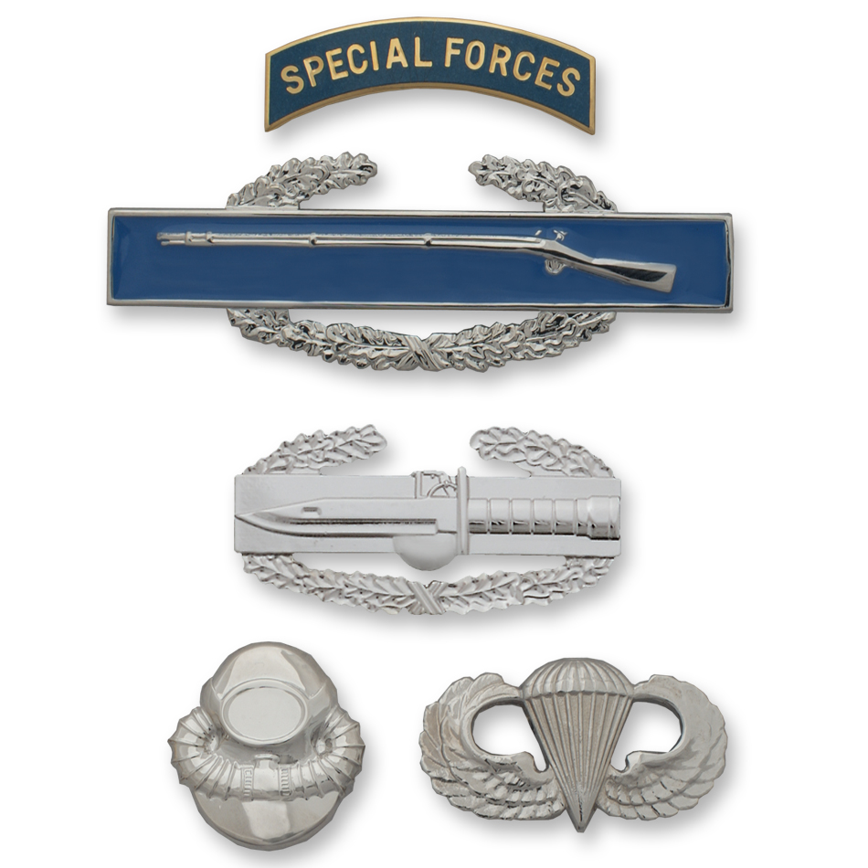 Army mirror-like finish Full-Size Skill & Combat Badges