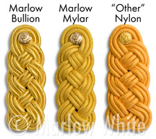 Bullion and nylon shoulder knots