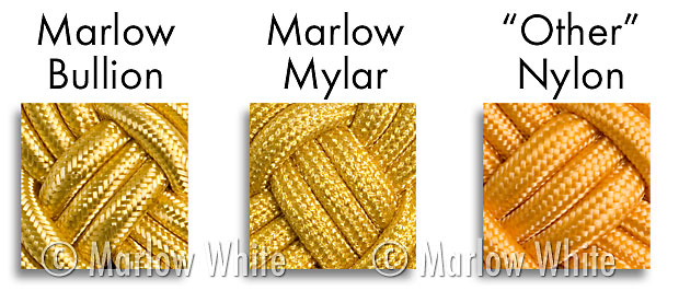 Detail image of a bullion and Mylar shoulder knot
