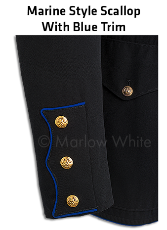 Marine style cuff with blue trim