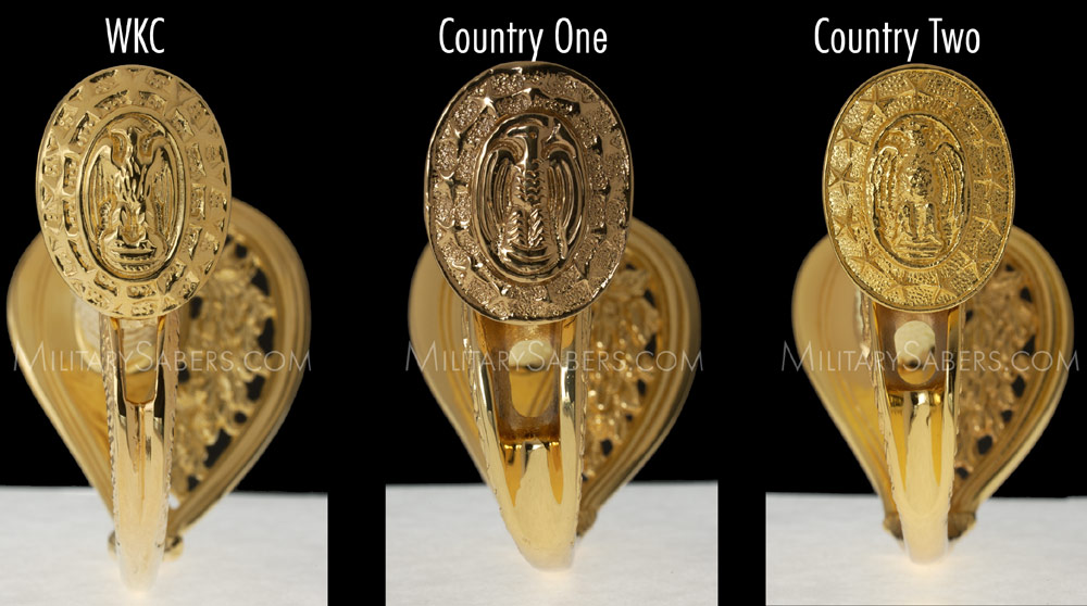 Navy Sword End Caps - details