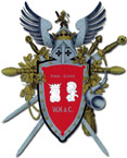 WKC logo of crossed swords and armor